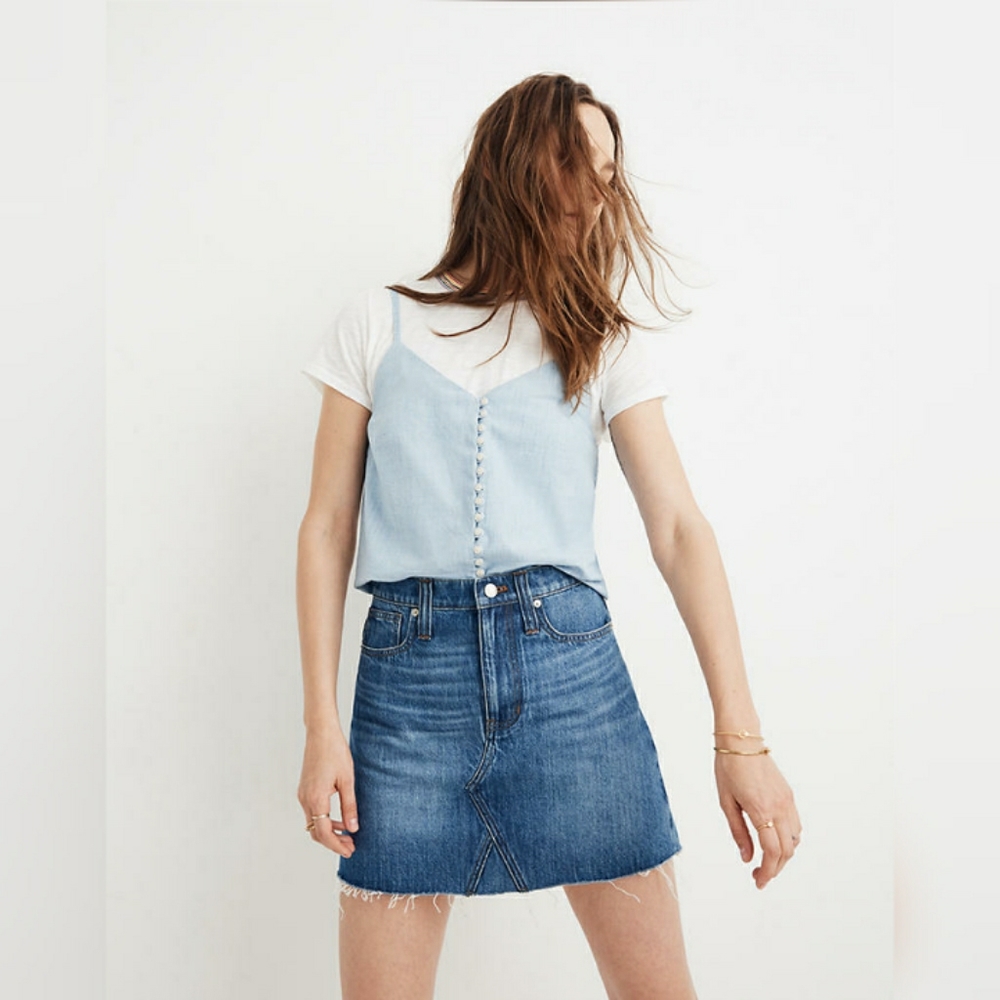 Madewell Blue Denim Mini Skirt